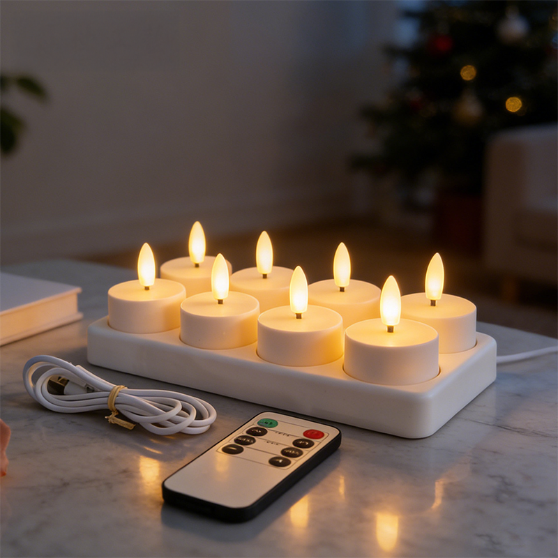 Säker LED-ljuslykta med LED-ljus – skapar en varm och mysig atmosfär