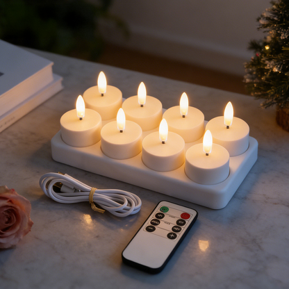 Säker LED-ljuslykta med LED-ljus – skapar en varm och mysig atmosfär