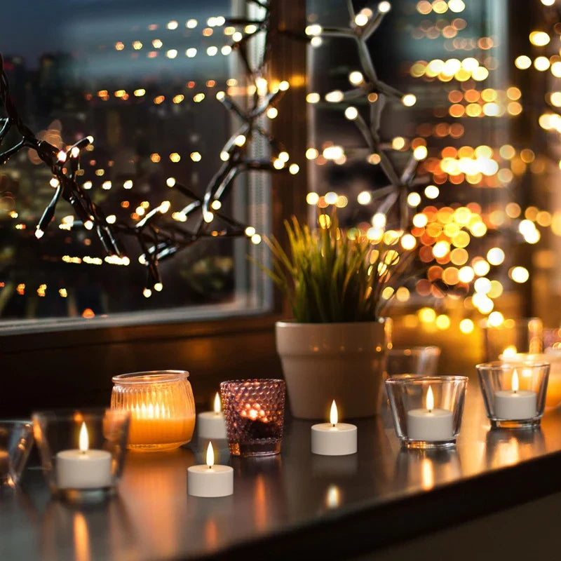 Säker LED-ljuslykta med LED-ljus – skapar en varm och mysig atmosfär